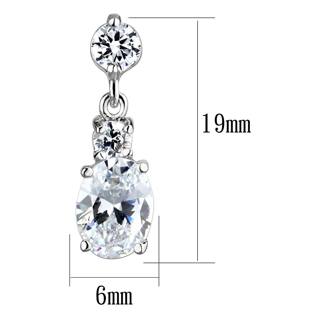 Rhodium Earrings With Aaa Grade Cz In Clear
