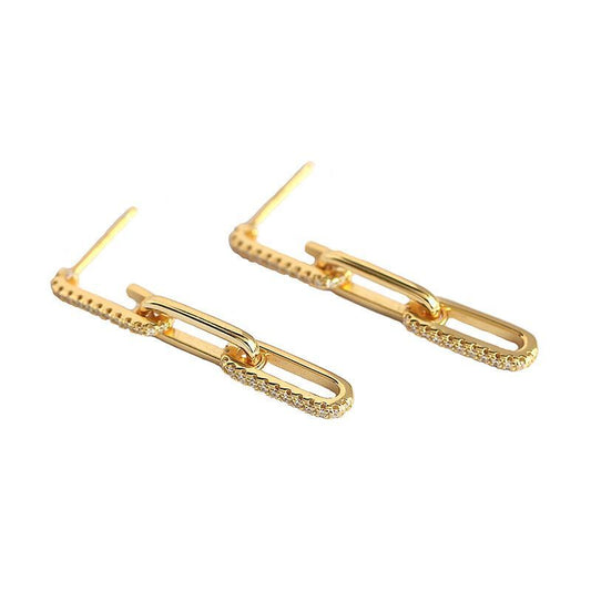 Chain 925 Sterling Silver Dangling Earrings