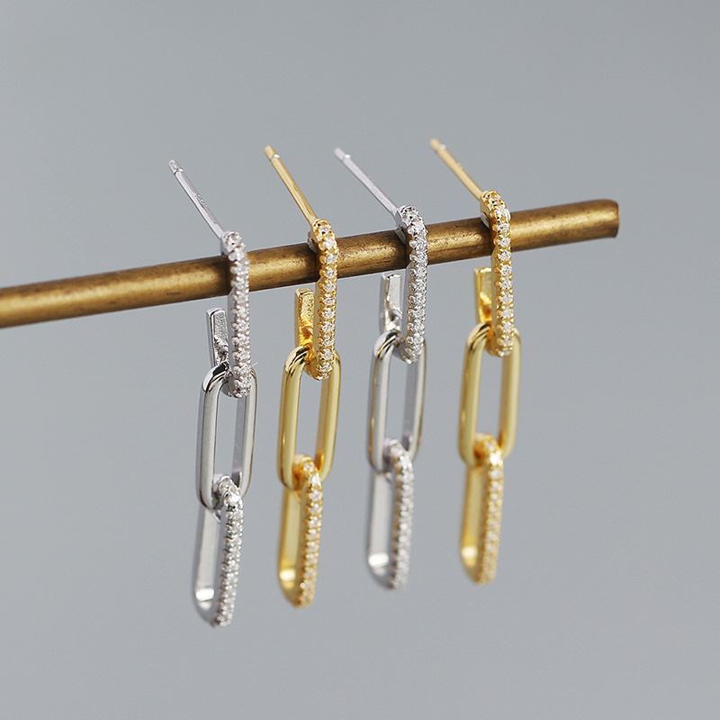 Chain 925 Sterling Silver Dangling Earrings